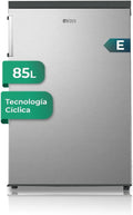 congelador vertical SCV855500EX, SVAN, Inox SCV855500EX. Capacidad 85 Litros, Puerta Reversible, Bajo nivel Sonoro, Eficiencia Energética Clase E