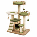 Árbol para gatos de madera, sisal y poliéster verde