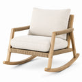 Mecedora de Madera de Acacia y Cuerda Tejida Beige