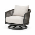 Silla giratoria de cuerda y metal con cojines de poliéster