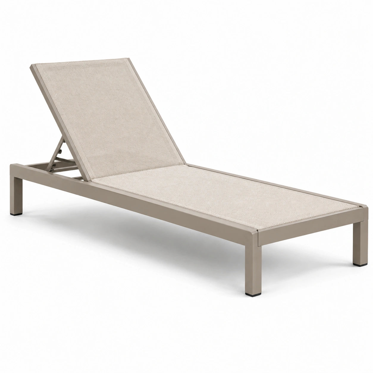 Tumbona de metal y textileno beige 200x70x35 cm