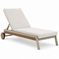Tumbona de jardín de aluminio y madera beige con cojín de poliéster 200 cm
