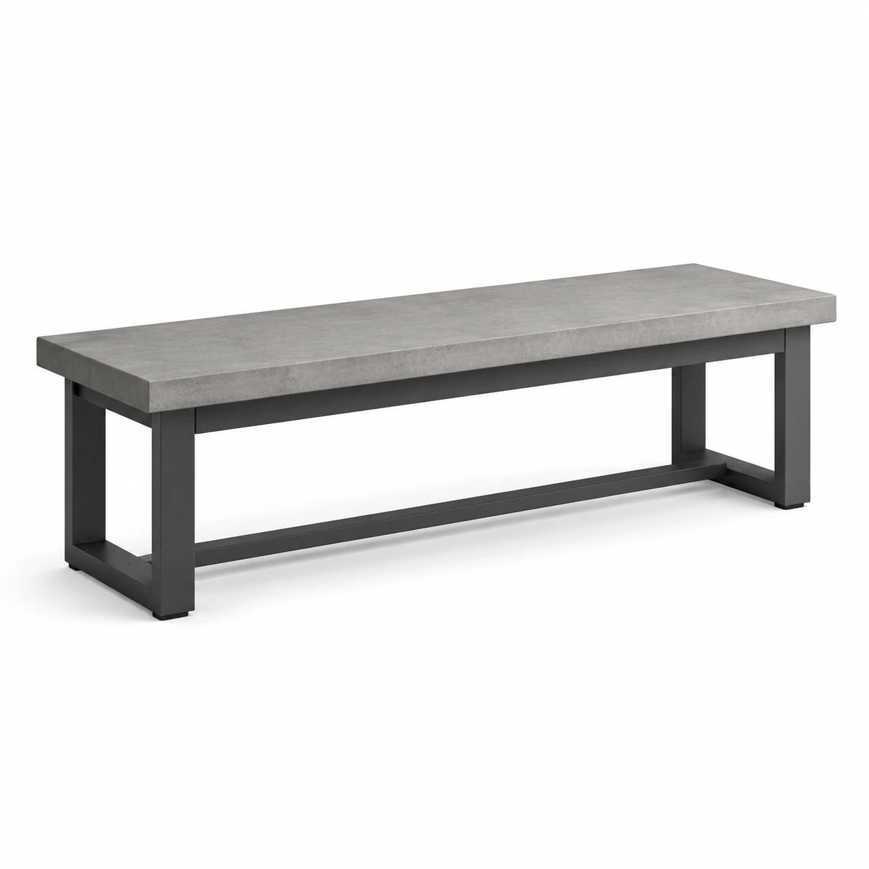 Banco de hormigón y acero 160x40x45 cm gris