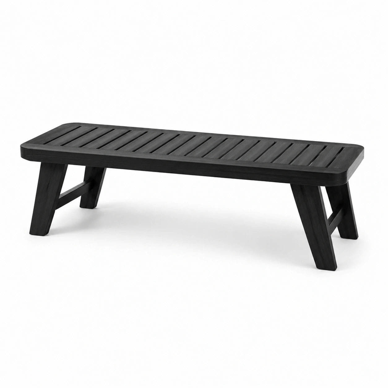 Banco de madera de acacia negro 120x30x40 cm
