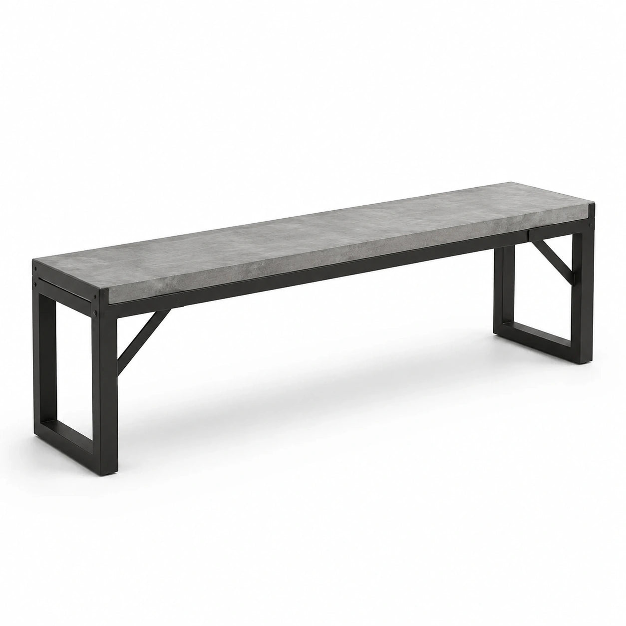 Banco de hormigón y metal negro 160x35x45 cm