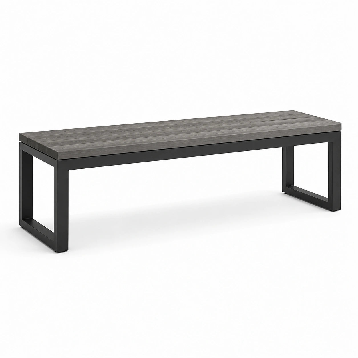 Banco de madera compuesta y metal negro 180 cm