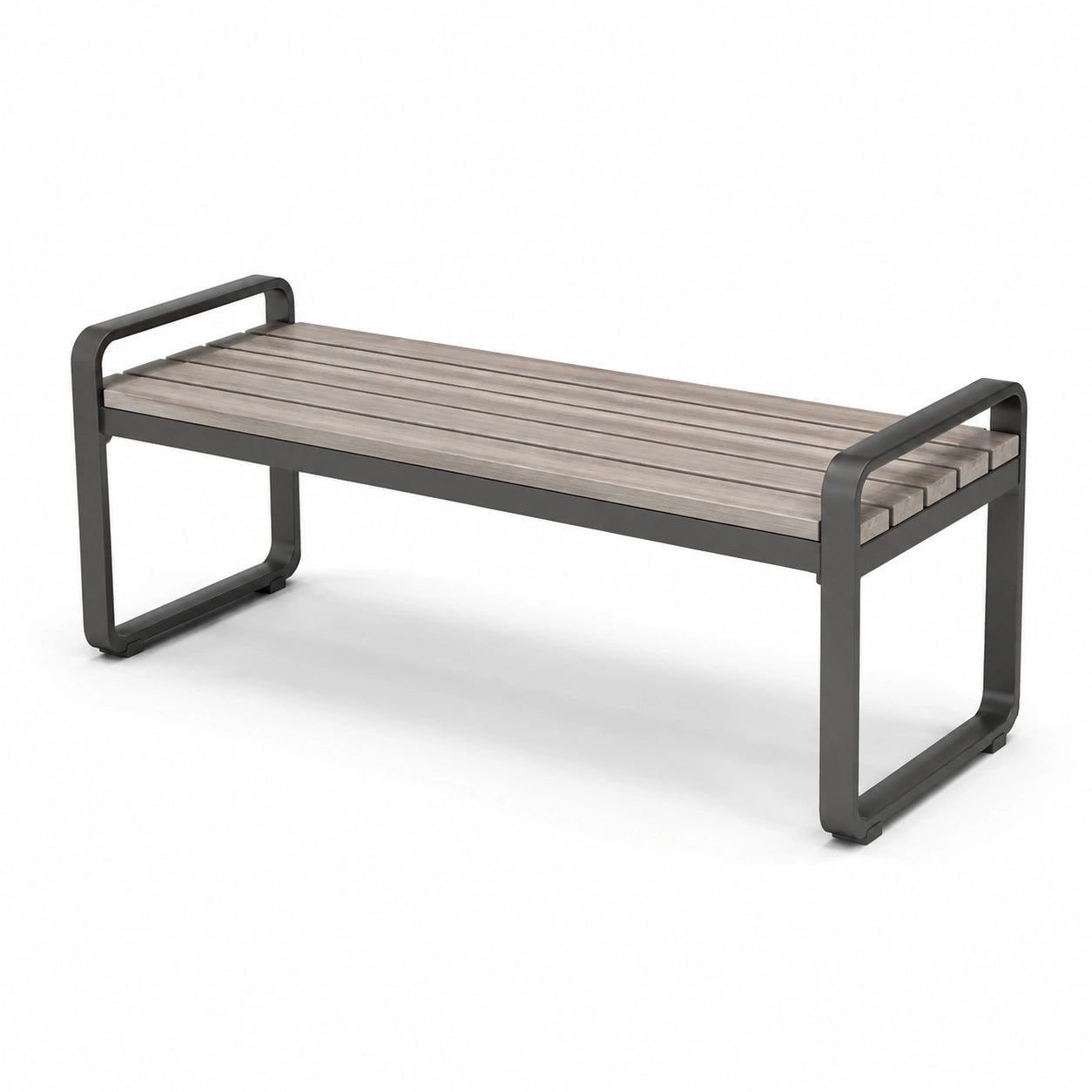 Banco de Madera de Pino y Acero para Uso Exterior 150cm Gris