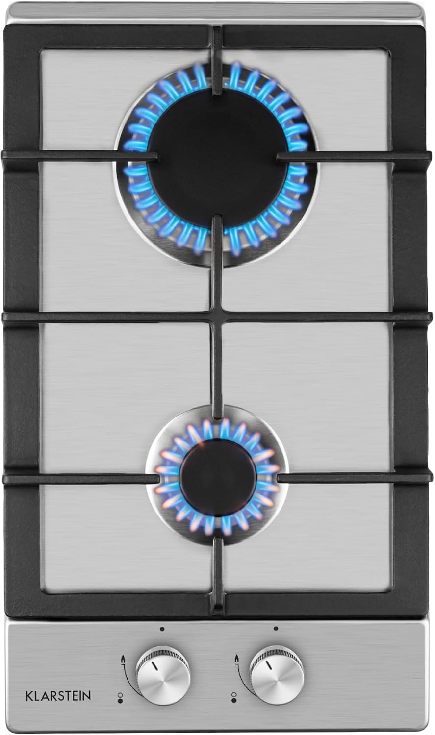 Placa, KLARSTEIN, Encimera de 2 Anillos GPL, Cocina de Gas Butano, 2 Fuegos de Gas para Encimera Cocina, Fogones para