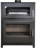 Estufa, MAESTRO FERRETERO, MF - de Leña con Horno Nadia de 13,4 kW en Acero con Visión Panorámica