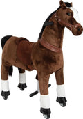 Animales y caballos balancín, Small Foot, Caballo de Montar con Ruedas de Felpa, Caballito de Juguete, 12462, para niños a Partir de 5 años