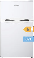 frigorífico mini RCT87WH2, Comfee, Nevera Pequeña de 87L con Luz, Estantes Extraíbles, Termostatos Ajustables, Puertas Reversibles, Blanca