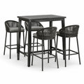 Conjunto de bar de aluminio y cuerda gris oscuro