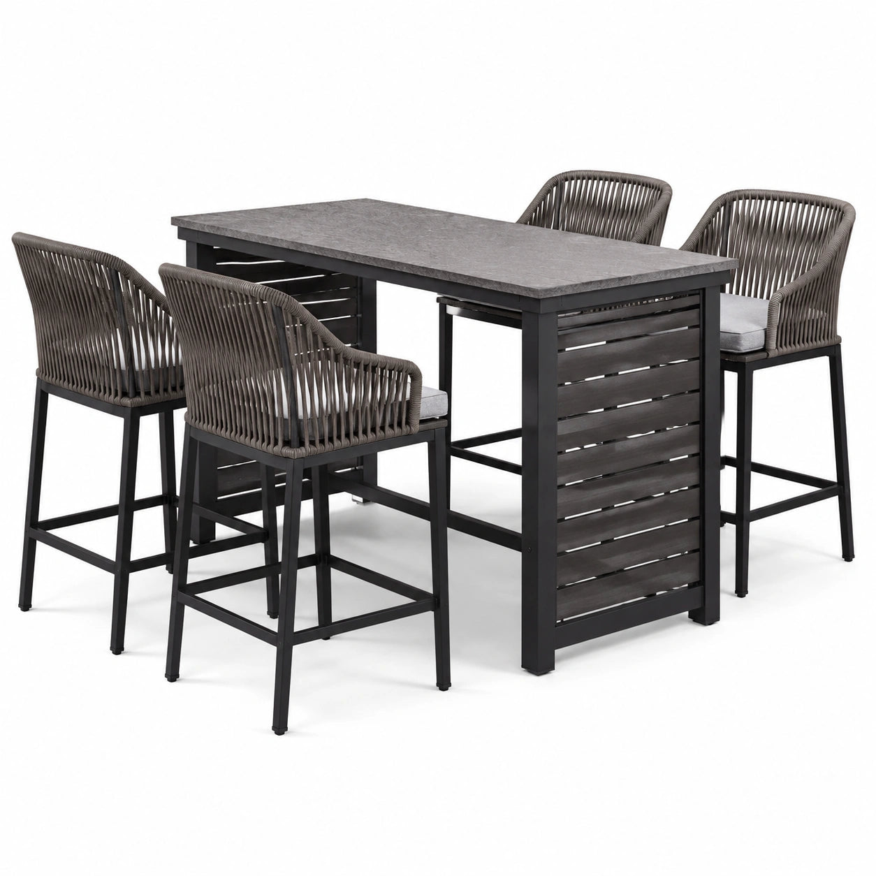 Conjunto de bar de aluminio y cuerda sintética para exterior