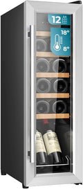 Cecotec vinoteca, temperatura ajustable de 8-18oC, LED y estantes de madera.