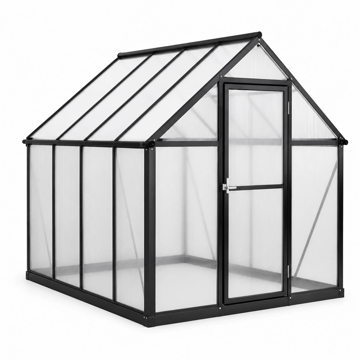 Invernadero de aluminio y policarbonato negro y transparente 190x185x195 cm