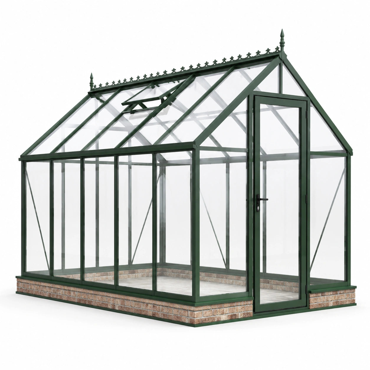 Invernadero de Aluminio Verde con Paneles de Policarbonato 8 mm 250x200x250cm