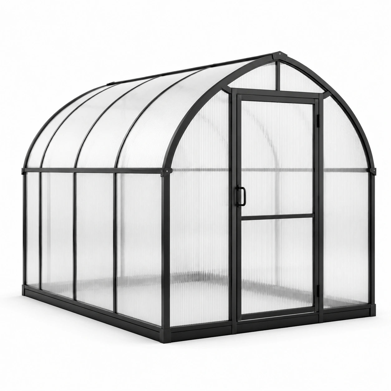 Invernadero de Policarbonato Celular y Aluminio Negro 3x2x2.5 m