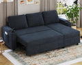 sofá cama, Devoko, Sofá de Salón Cheslong de 3 Plazas Convertible en Cama, Sofá Chaise Longue 3 Plazas en Forma de L con Tejido Suave Negro