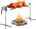 VEVOR Parrillas eléctricas de exterior, Parrilla para Fiestas, Asador Giratorio Eléctrico 8 Niveles de Altura, Capacidad de Carga de 60 kg, Acampadas