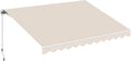 toldo, Outsunny, Exterior Terraza con Ángulo Ajustable, para Jardín, Manual Retráctil 300x250 cm, Estructura de Aluminio, Brazo Articulado, Crema