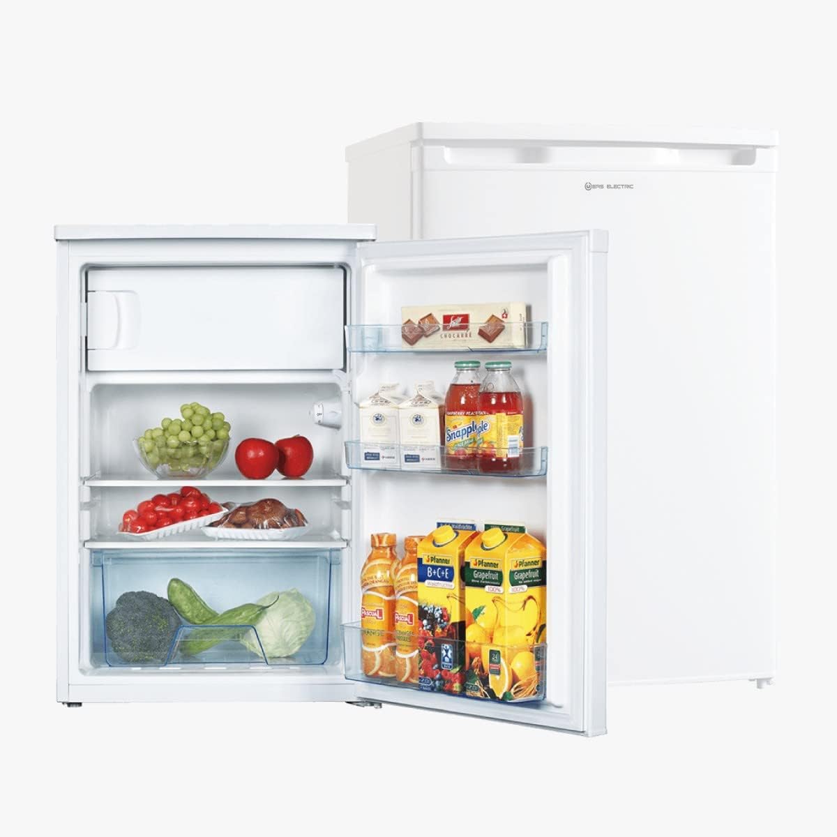 frigorífico mini EMR85Z1, EAS ELECTRIC SMART TECHNOLOGY, nevera pequeña 85 x 56 cm, Frigorífico bajo encimera, Nevera pequeña con congelador, Blanco