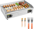 VEVOR Planchas eléctrica, 4 Almohadillas para los Pies, para Carne y Panqueques, Plancha Eléctrica 4400 W 725 x 400 mm