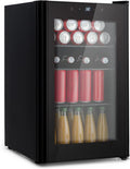 frigorífico mini, KLARSTEIN, nevera pequeña 70L, 0-10 °C, Mininevera con puerta de cristal y led, silenciosa, mininevera para habitaciones