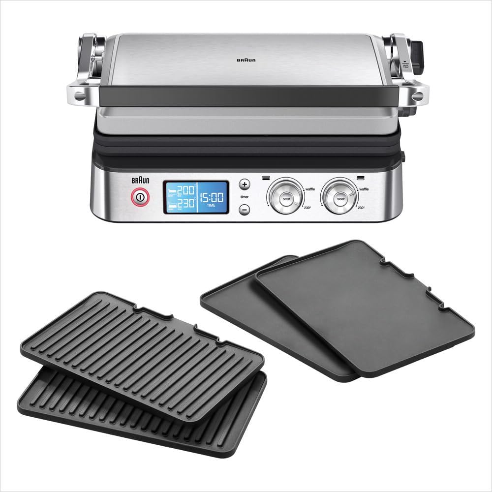 lavavajillas, Braun, Plancha Cocina Eléctrica con Función de Sellado, MultiGrill 9 CG 9043, 3 Posiciones de Cocción, Parrilla