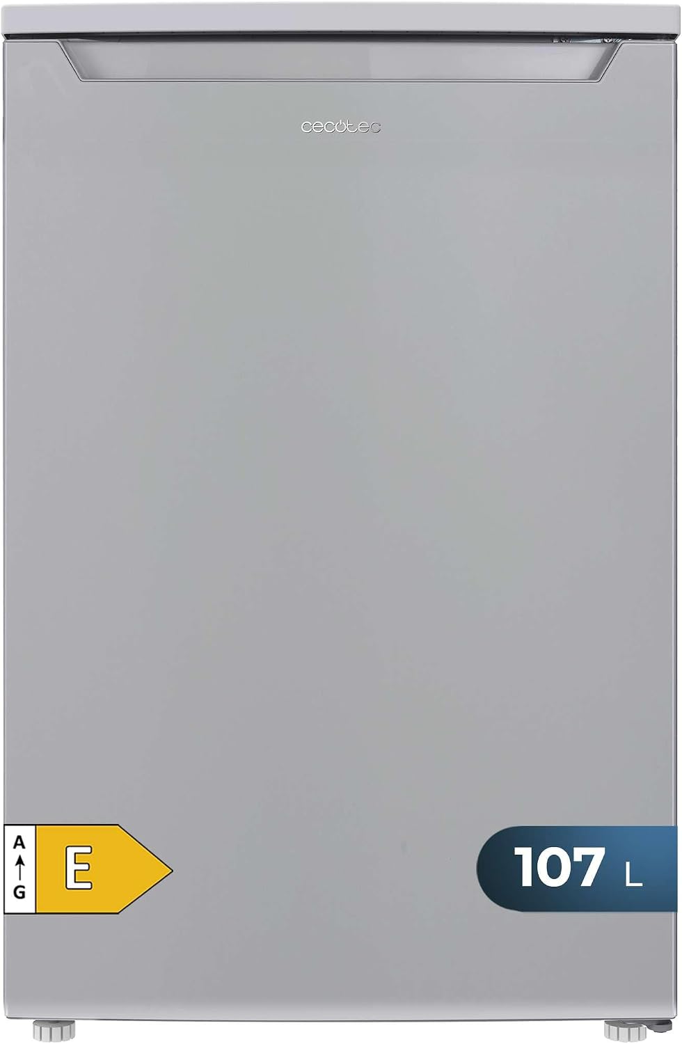 Cecotec frigorífico mini, Mini Nevera 107 L Bolero CoolMarket TT 107 Inox, Clase E, Ahorro energético, Puerta reversible, Bajo nivel sonoro