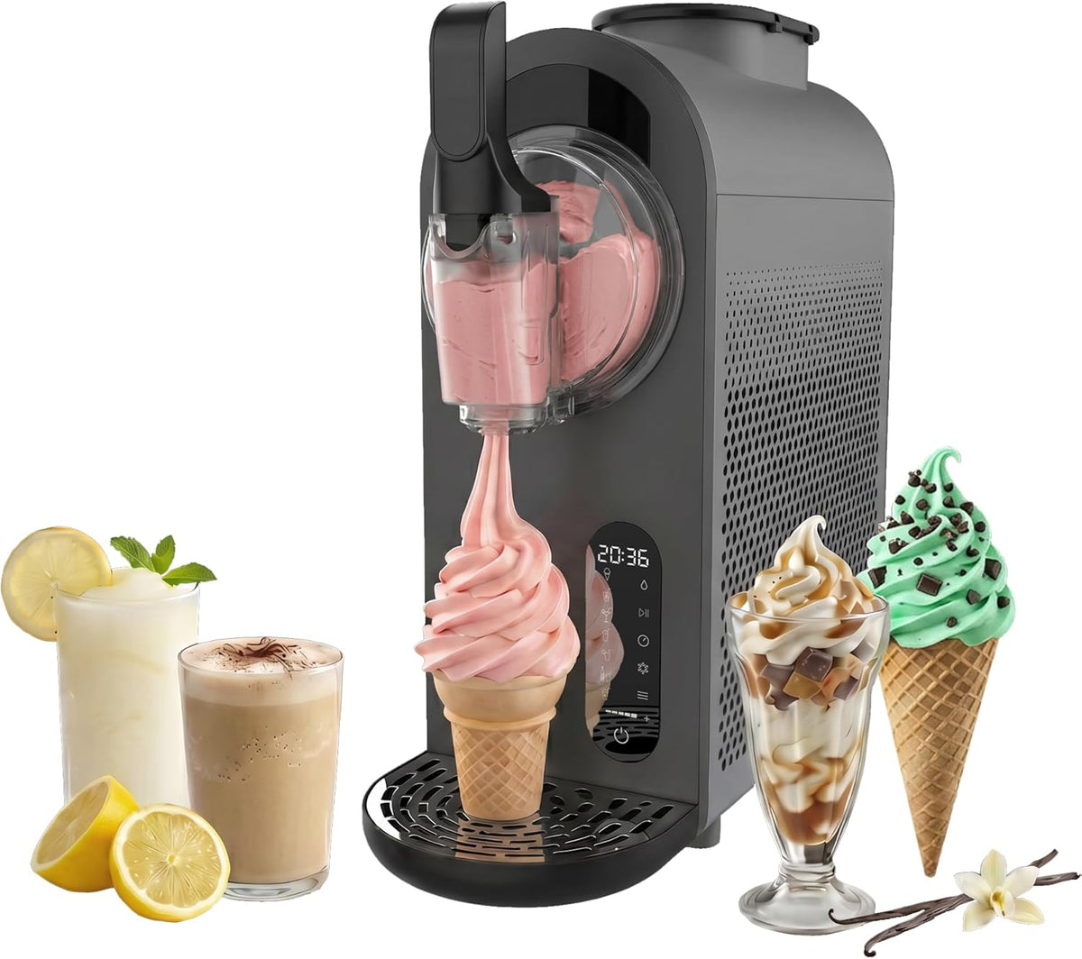 Cecotec heladera, 9 Modos Automáticos, Control Táctil, Refrescos Caseros al Momento, Refrigeración sin Precongelar, Boquilla sin Goteo