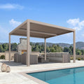 cenador, PURPLE LEAF, de Jardín con Cuchillas Orientables, Pérgola Jardín Exterior con Drenaje Integrado, Estructura sin Mantenimiento para Terraza