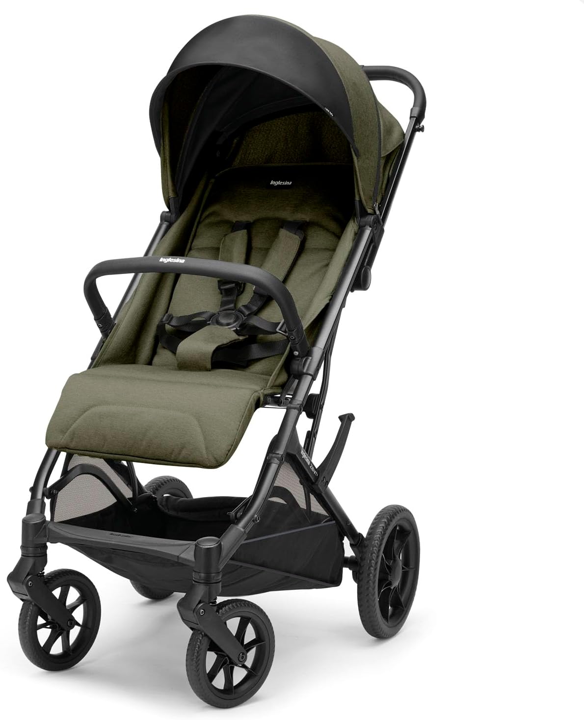 silla de paseo, Inglesina, Zenit 2 Cochecito, Hasta 22 kg, Respaldo Reclinado 170°, Sequoia Green, Compacto y Ligero, Ruedas con Suspensión