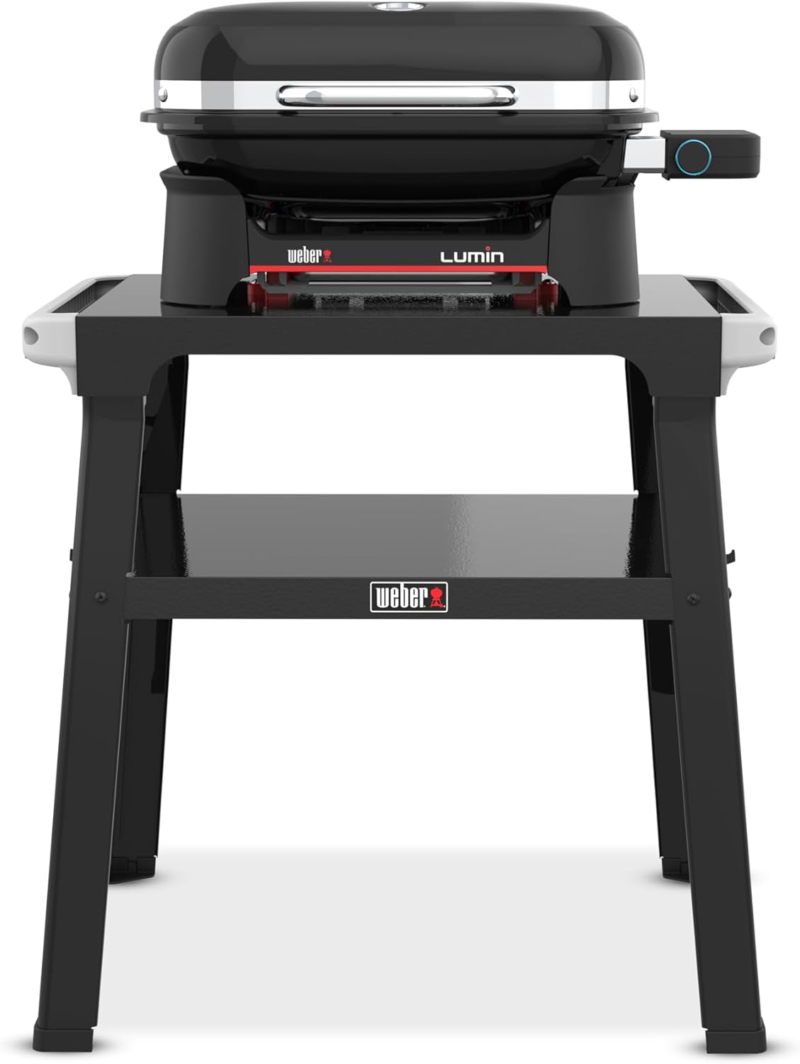 Parrillas eléctricas de exterior, Weber, hasta 315 °C, Negro (1501653), Lumin Compact Barbacoa eléctrica compacta con Soporte