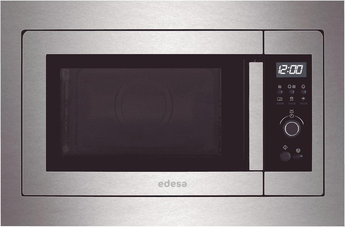 microondas EMW-2020-IG, EDESA, Integrable EMW-2020-IG X con Grill, 20L, 700W + Grill 1000W, 8 Programas Automáticos, Display LCD, Acero Inoxidable