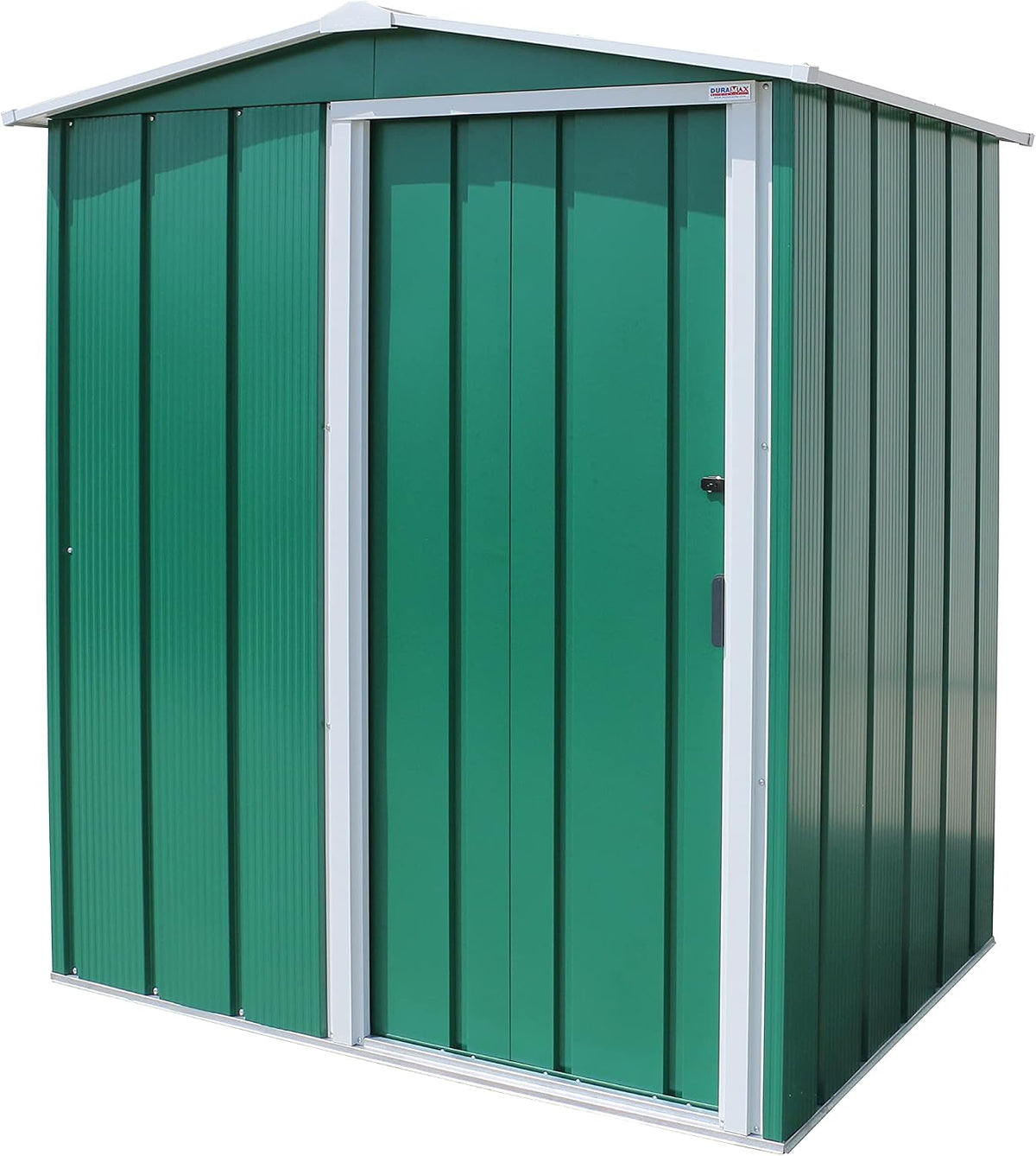 cobertizo de almacenamiento, Duramax, 5 x 4 ft Eco Metal cobertizo con OW Trim – Verde