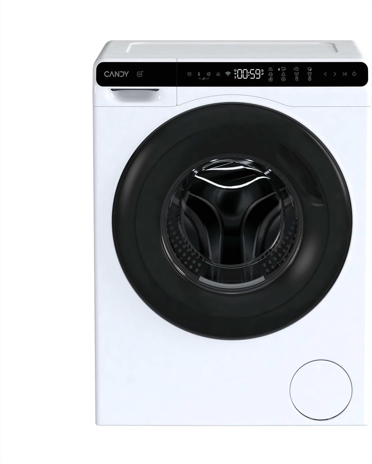 lavadora CW50-BP12307U1-S, CANDY, ProWash 700 Mini CW50-BP12307U1-S 5 KG, 12 Ciclos, Inicio Diferido 24H, Display Digital, Conectividad WIFI, Inverter