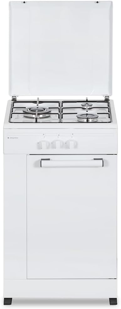 Cocinas independiente AKG3500PB, Aspes, Quemador WOK triple llama, Compartimento Bombona, Tapa Abatible, Cocina Gas Butano 3 Zonas de Cocción
