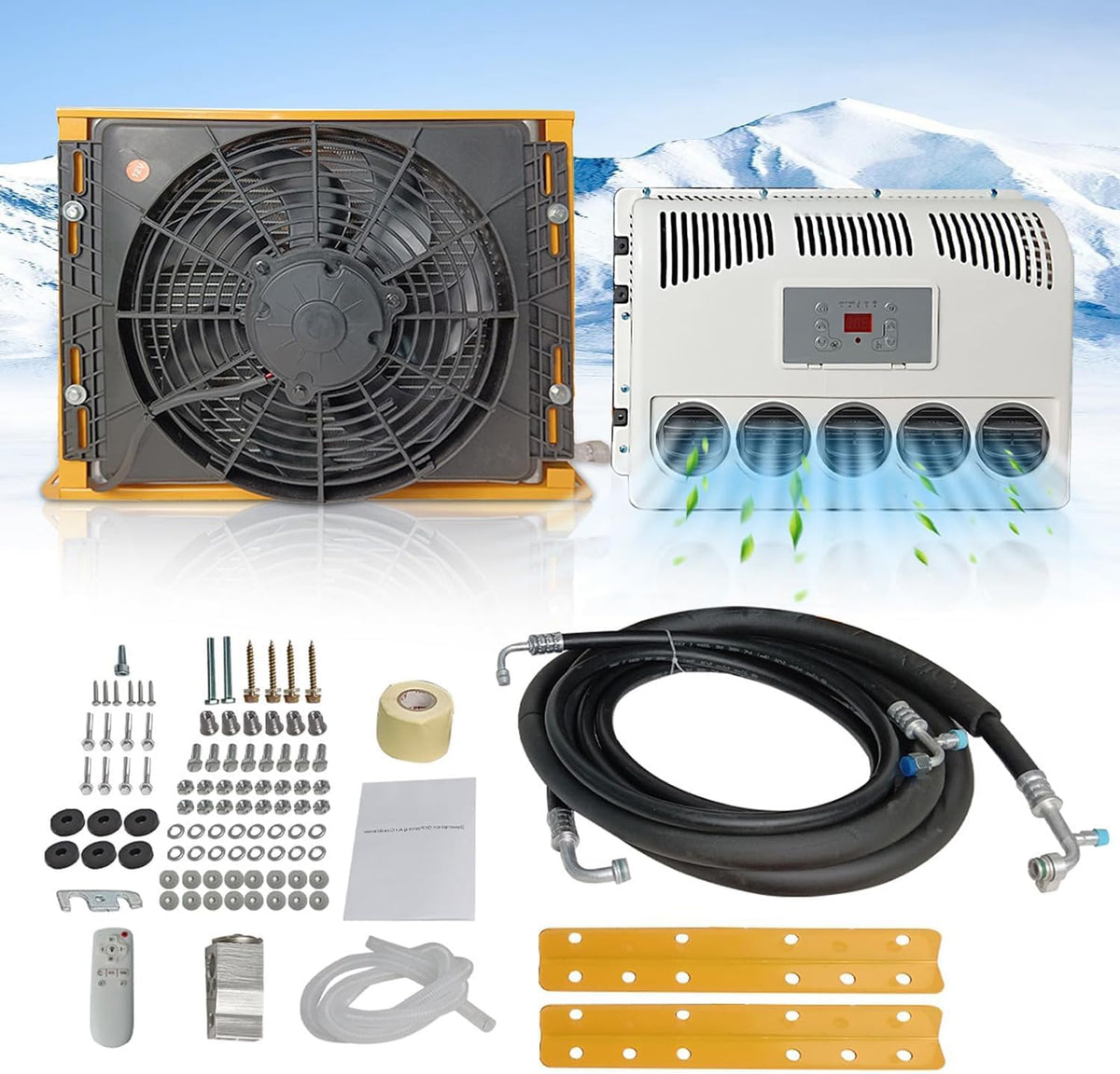 Aire acondicionado, HLGKBY, 12V, Furgonetas, para Tractor de 12 V 6500 BTU, enfriamiento rápido silencioso y Robusto para semirremolques