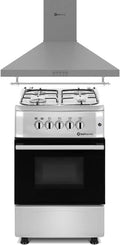 Cocinas independiente F5S40G2I, SOLTHERMIC, gran capacidad de extraccion, COMBO PACK INOX COCINA GAS F5S40G2I + CAMPANA H60P INOX