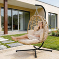 sillón, Durecoform, Muebles para jardín, salón, Silla Colgante con Estructura, Cesta Colgante con reposapiés y cojín Grueso, balcón