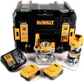 DEWALT DCW604P2-QW Kits de varias herramienta, DCW604P2-QW - Fresadora Combo XR 18V Electrónica con 2 baterías Li-Ion 5,0Ah con maletín TSTAK VI