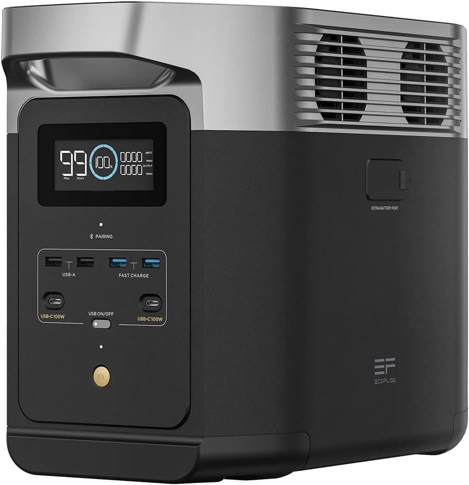 generador, EF ECOFLOW, Estación de Energía Portátil EcoFlow Delta 2 con Capacidad Ampliable de 1 a 3 kWh, batería LFP, Carga rápida