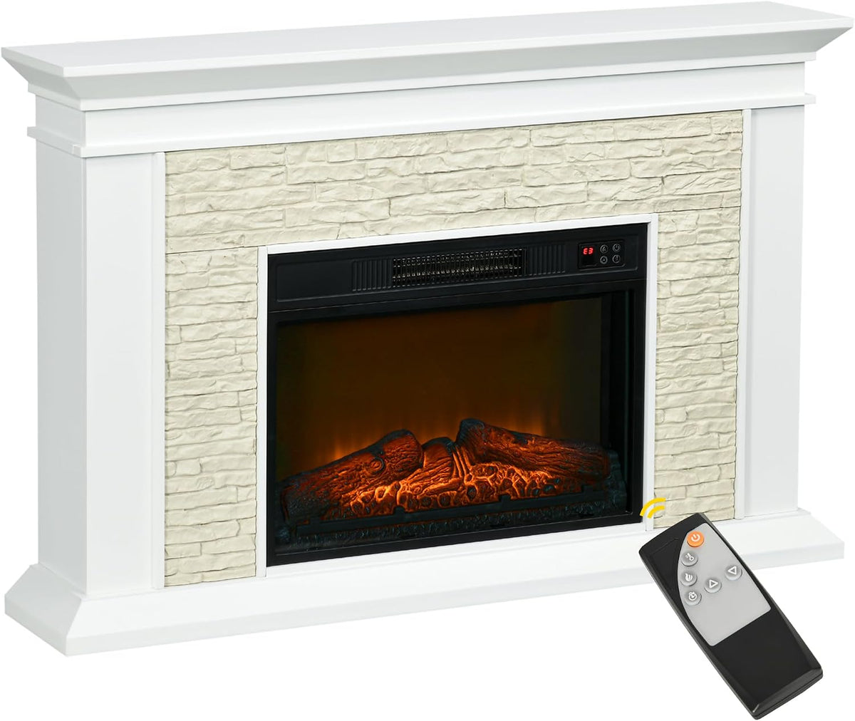 Chimeneas eléctrica, HOMCOM, 120x24x80 cm, potencia de 1800 W