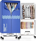 armario UE5, Kiseely, estante para el hogar, Apartamentos (azul UE5), de secado de ropa de 60 pulgadas con gran capacidad, Secadora de ropa