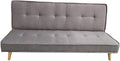 sofá cama, MUEBLIX.COM, Tapizado Poliéster Sintética, Estructura y Patas de Madera Maciza, Color Beige, - Sofa Cama Alconaba 3 Plazas, Sillón Cama
