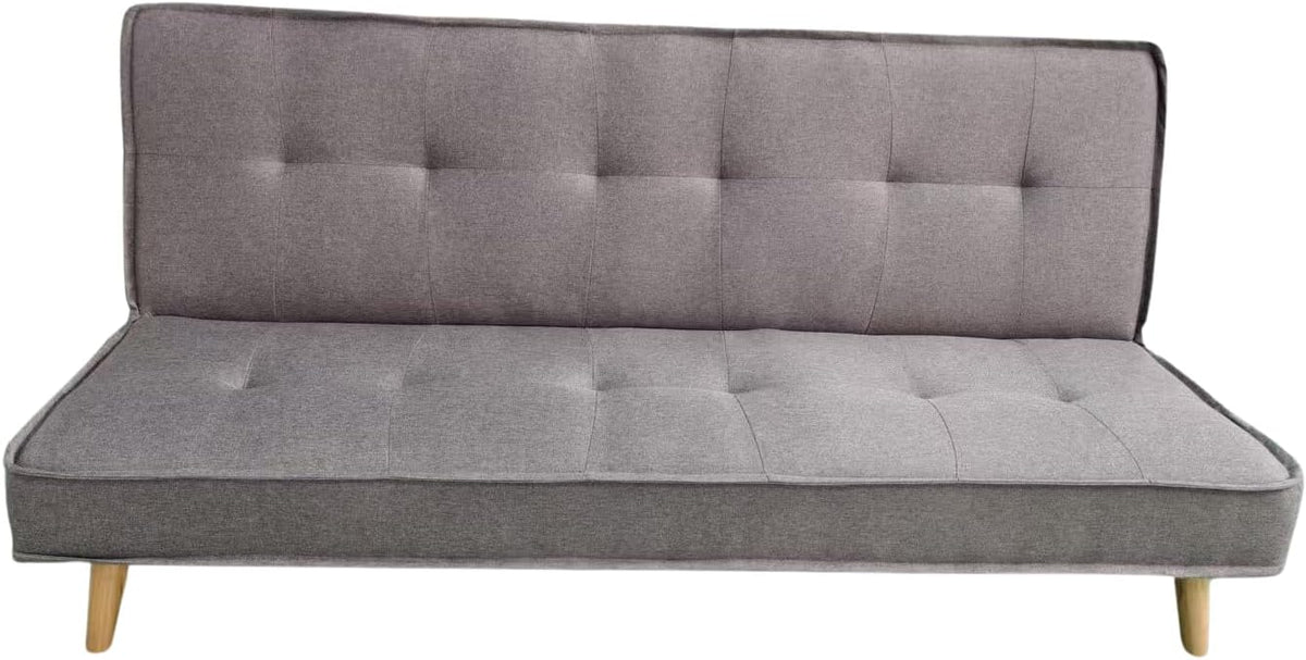 sofá cama, MUEBLIX.COM, Tapizado Poliéster Sintética, Estructura y Patas de Madera Maciza, Color Beige, - Sofa Cama Alconaba 3 Plazas, Sillón Cama