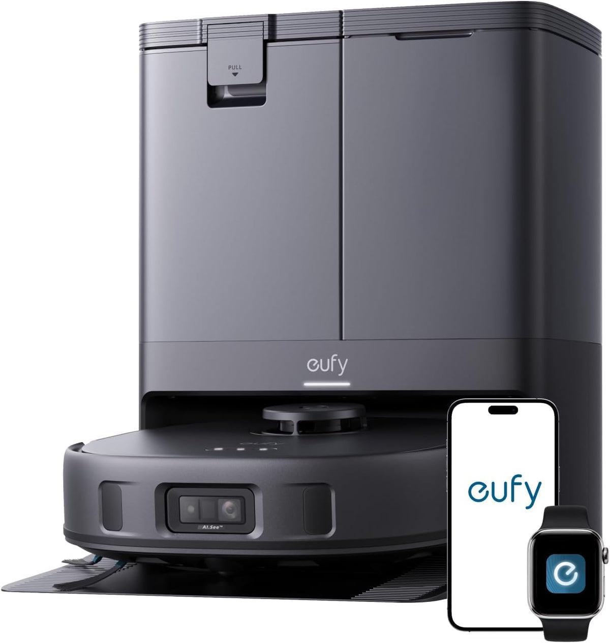 robot aspirador X10, eufy, X10 Pro Omni con Base Autovaciado y Mopas Giratorias, Mopa Doble con Elevación Automática de 12 mm, Antiobstáculos AI