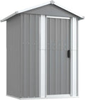 cobertizo de jardín, vidaXL, acero galvanizado gris 126x97,5x177 cm