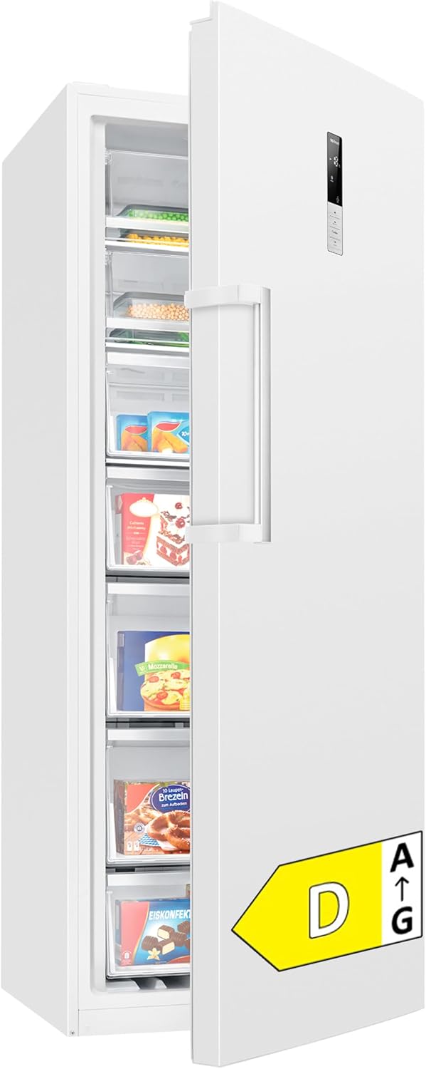 congelador vertical, Bomann, Capacidad de 380 L, 5 cajones