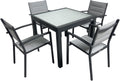 Juegos de comedor, MOMMA HOME, Conjunto Muebles Jardín Exterior 5 Piezas, Mesa y Sillas Terraza Impermeables, Resistentes a Exterior (Gris Antracita)